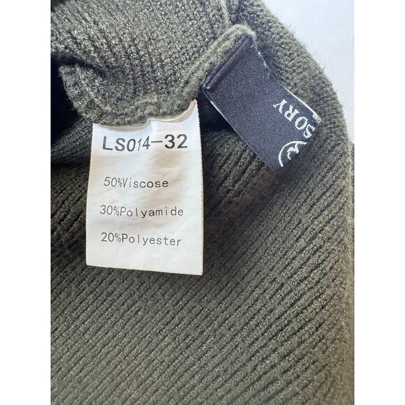 Lilusory Women’s Mock Neck Pullover Sweater Green Side Slits Classic Career - Picture 6 of 11